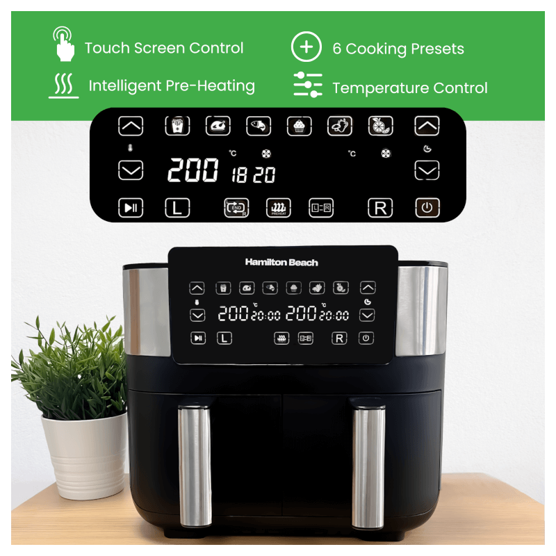 Hamilton Beach HB4006 Dual Zone Air Fryer 2850W 8L Black — image 3