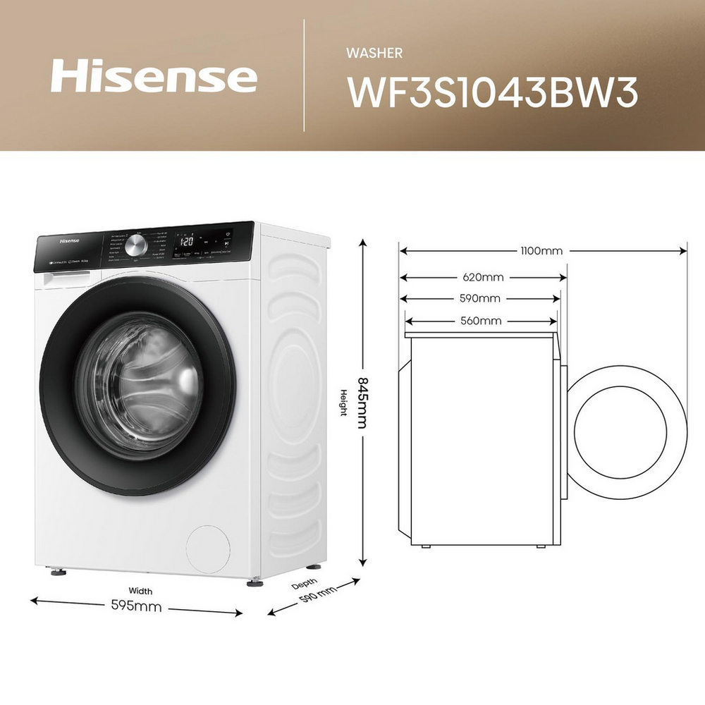 Hisense 3S Series WF3S1043BW3 Washing Machine 10.5kg White — image 12