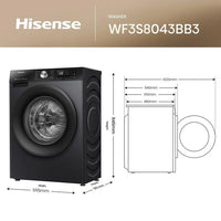 Hisense 3S Series WF3S8043BB3 Washing Machine 8kg 1400rpm Black thumbnail 12