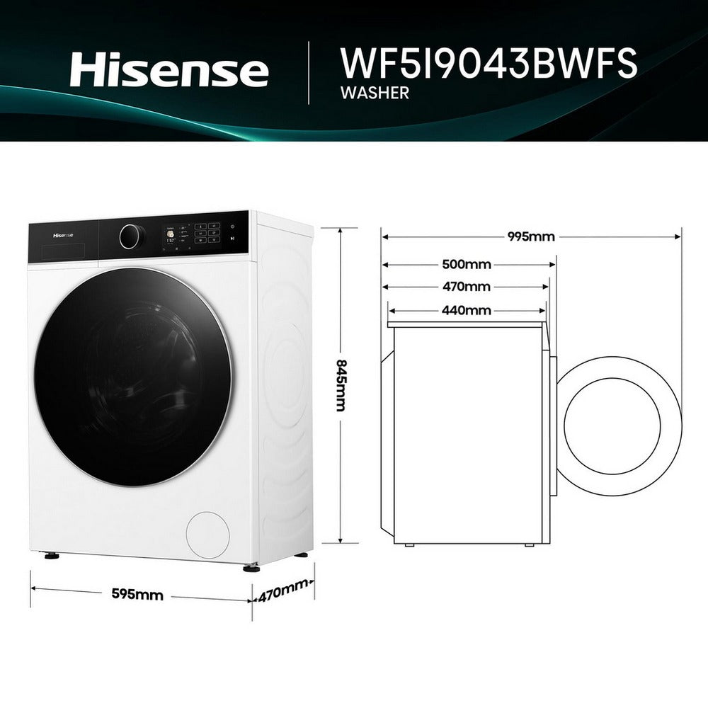Hisense WF5I9043BWFS 5i Series Washing Machine 9kg 1400rpm White — image 16