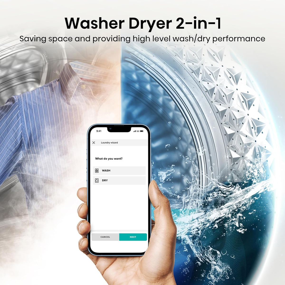 Hisense WD3S8043BW3 Washer Dryer 8kg 5kg 1400rpm White — image 4