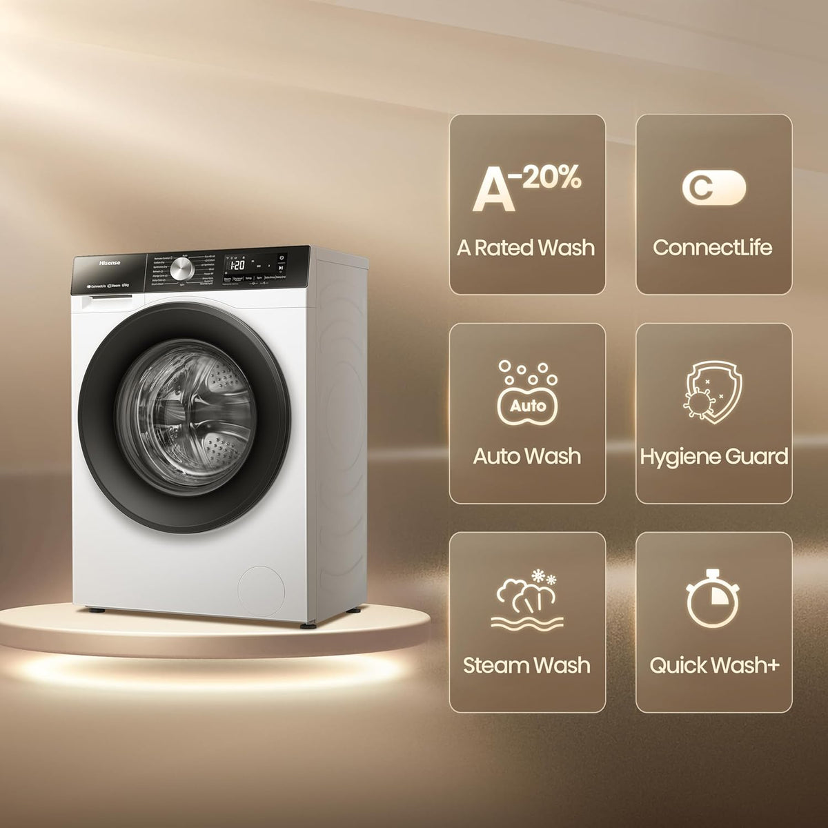 Hisense WD3S8043BW3 Washer Dryer 8kg 5kg 1400rpm White — image 2