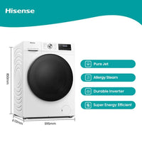 Hisense WFQA1014EVJM 3 Series Washing Machine 10kg 1400rpm White thumbnail 2