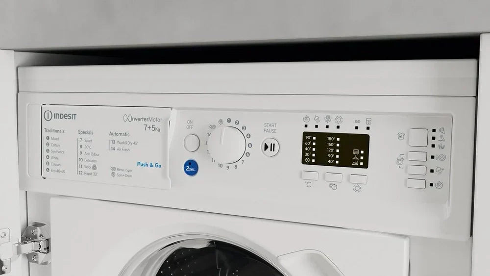 Indesit BIWDIL75148 Integrated Washer Dryer 7kg/5kg 1400rpm White — image 2