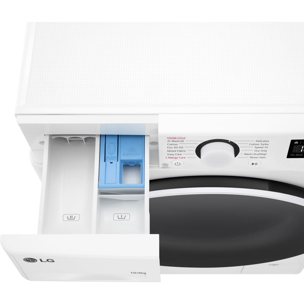 LG FWY606WWLN1 Washer Dryer 10kg/6kg 1400rpm White — image 3