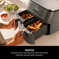 Ninja DZ300UK 6 in 1 Dual Zone Air Fryer 7.6L Gun Metal Grey thumbnail 4