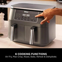 Ninja DZ300UK 6 in 1 Dual Zone Air Fryer 7.6L Gun Metal Grey thumbnail 5