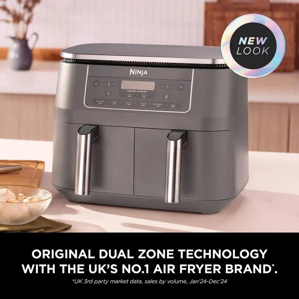 Ninja DZ300UK 6 in 1 Dual Zone Air Fryer 7.6L Gun Metal Grey — image 2