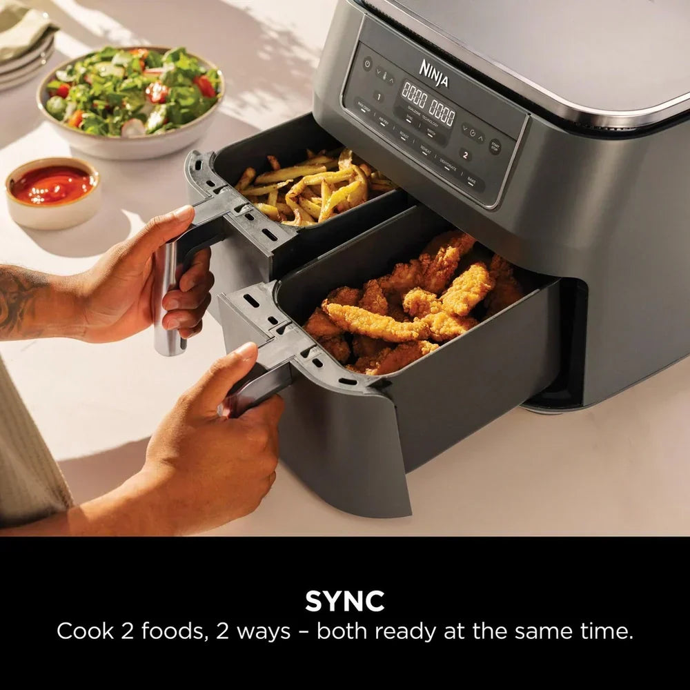 Ninja DZ300UK 6 in 1 Dual Zone Air Fryer 7.6L Gun Metal Grey — image 3