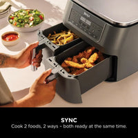 Ninja DZ300UK 6 in 1 Dual Zone Air Fryer 7.6L Gun Metal Grey thumbnail 3