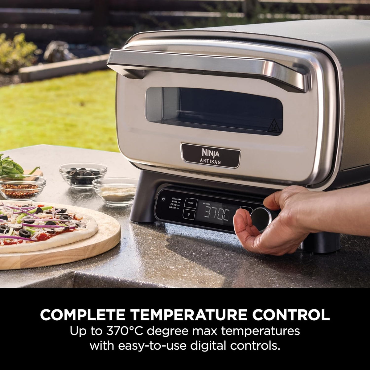 Ninja Artisan MO201UK Electric Outdoor Pizza Oven and Air Fryer Grey