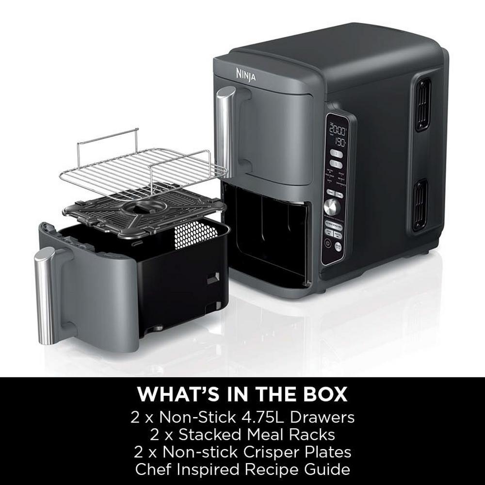 Ninja SL400UK Double Stack XL 2-Drawer Air Fryer 9.5L Grey