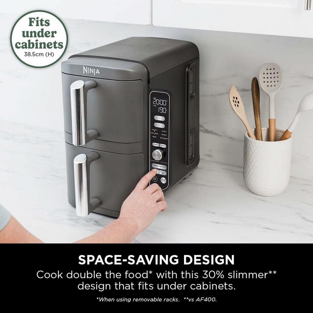 Ninja SL400UK Double Stack XL 2-Drawer Air Fryer 9.5L Grey