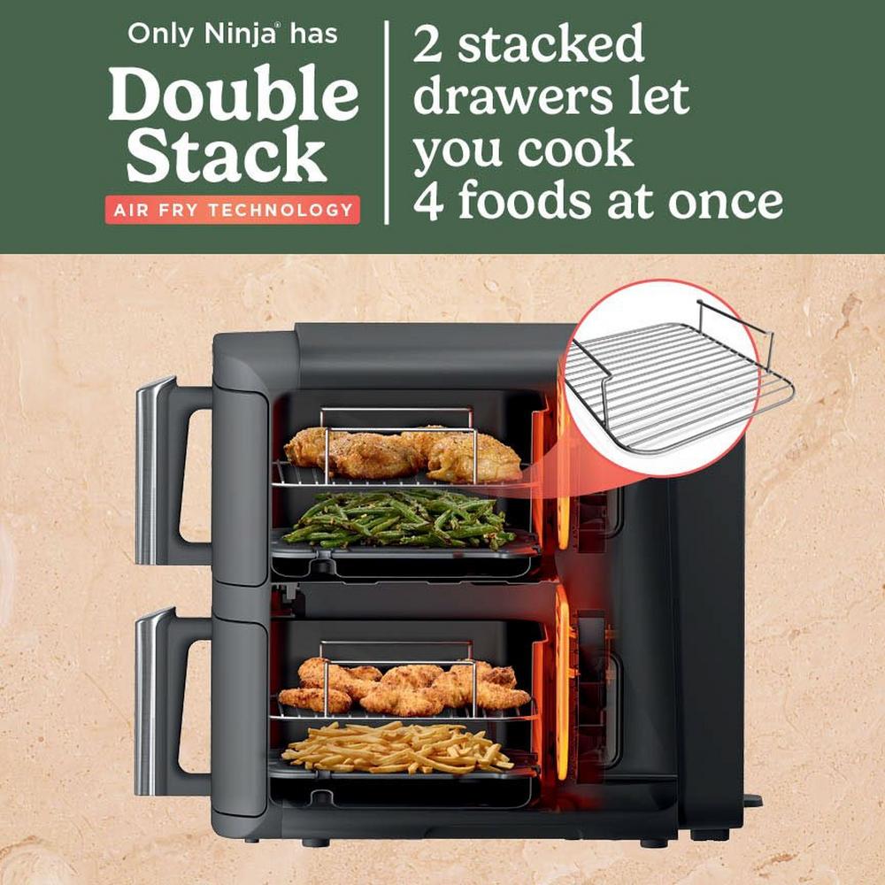 Ninja SL400UK Double Stack XL 2-Drawer Air Fryer 9.5L Grey