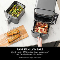Ninja SL400UK Double Stack XL 2-Drawer Air Fryer 9.5L Grey thumbnail 12