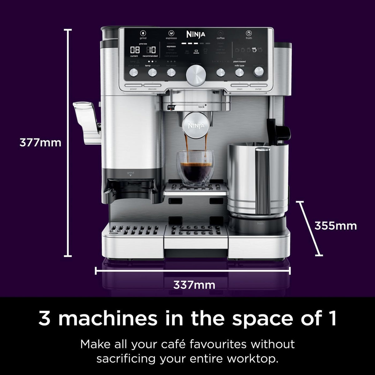 Ninja ES701UK Luxe Cafe Pro Series Espresso Coffee Machine 1650W Black