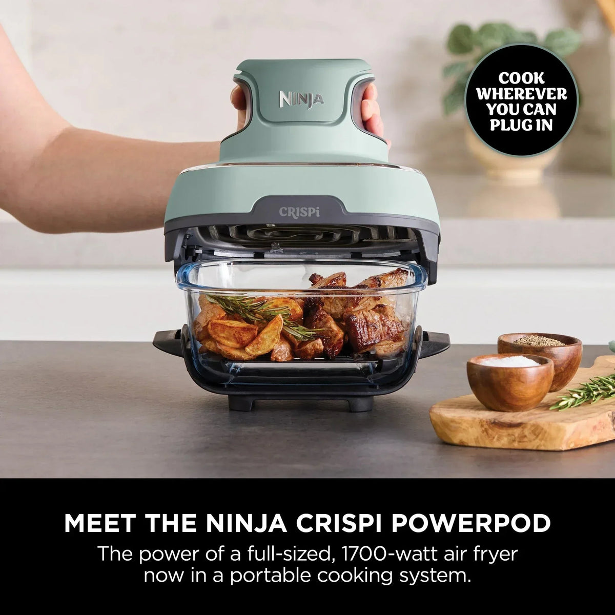Ninja CRISPi FN101UKSG 4-in-1 Portable Glass Air Fryer 1700W Sage — image 5