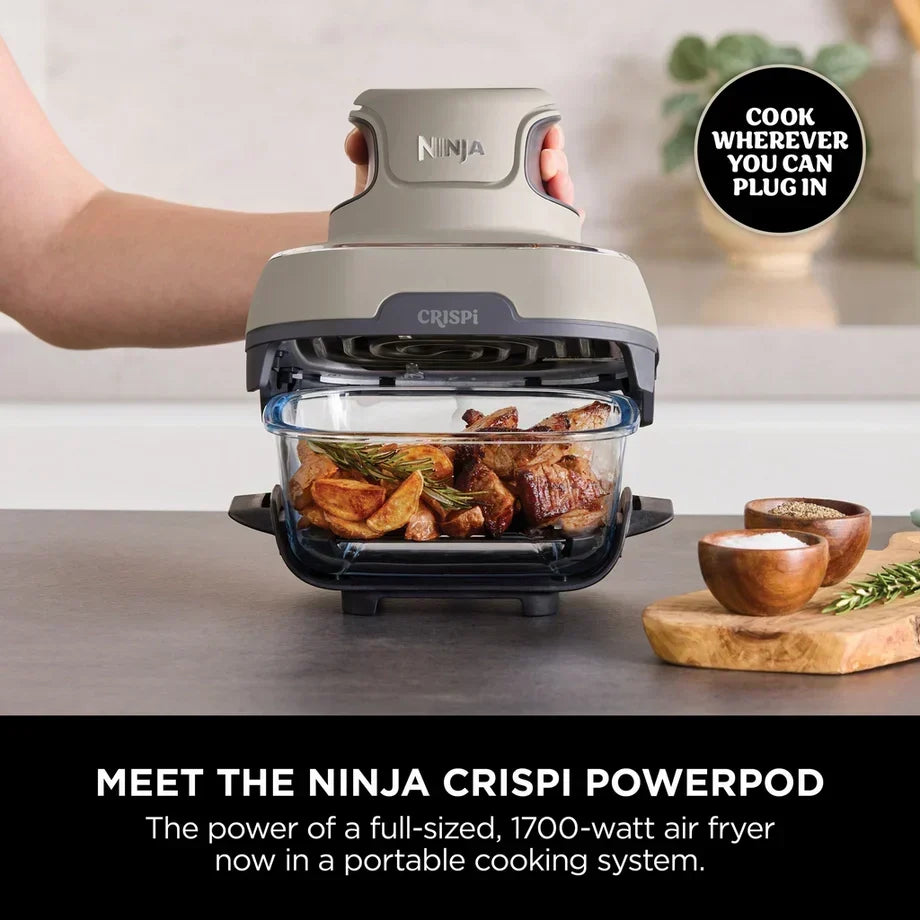 Ninja CRISPi FN101UKST 4-in-1 Glass Air Fryer 1700W Stone