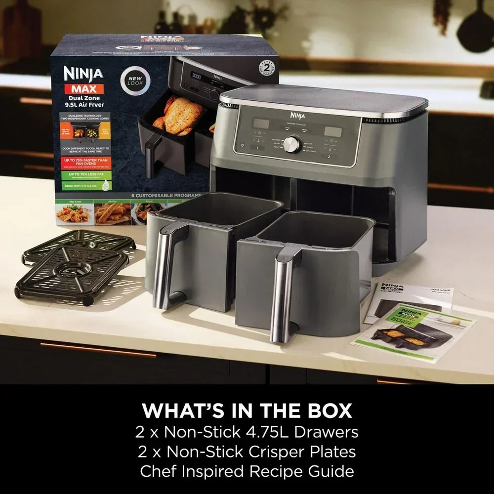 Ninja DZ400UK MAX 6-in-1 Dual Zone Air Fryer 9.5L Gunmetal Grey — image 9