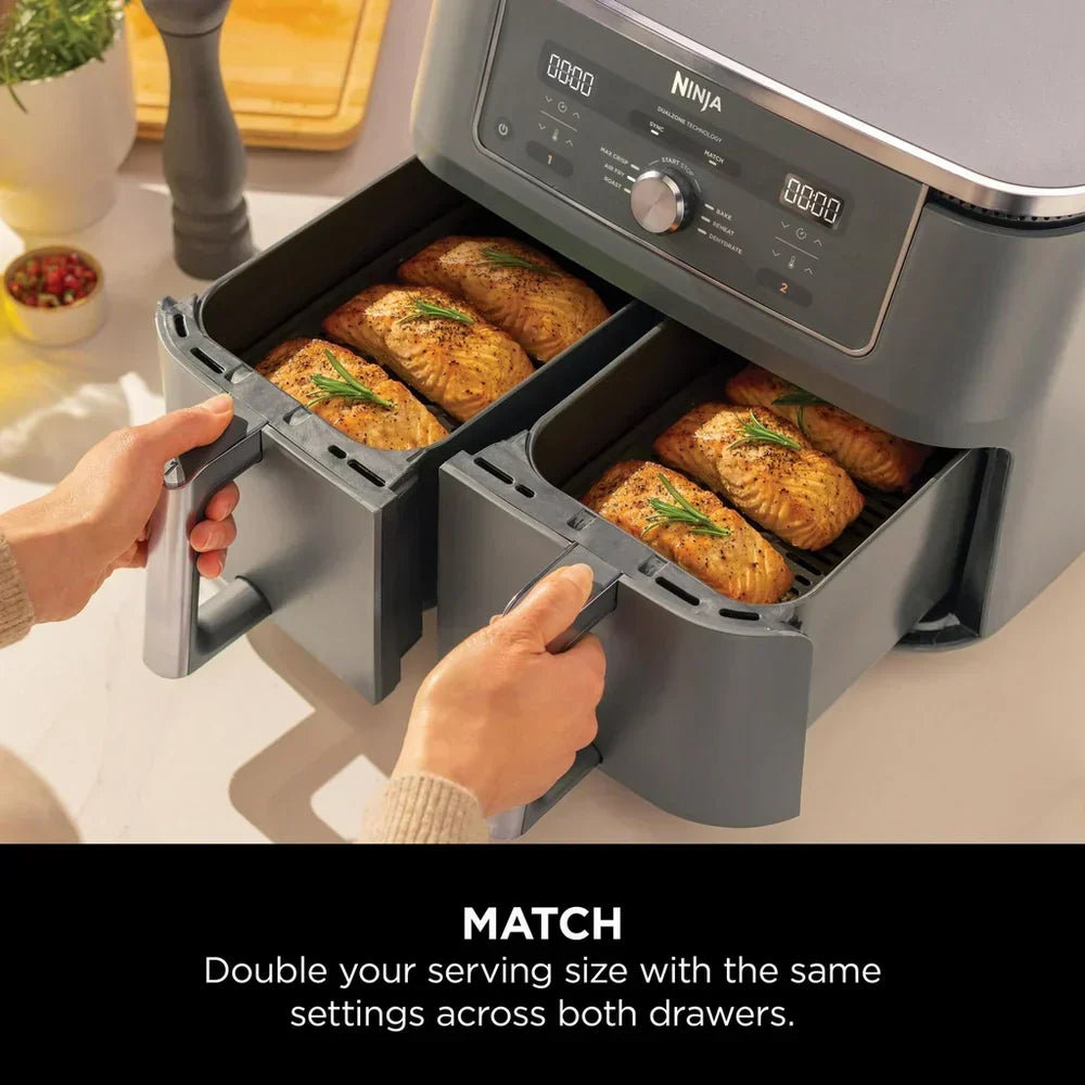 Ninja DZ400UK MAX 6-in-1 Dual Zone Air Fryer 9.5L Gunmetal Grey