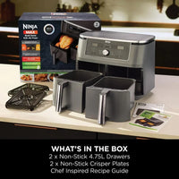Ninja DZ400UK MAX Dual Zone Air Fryer 9.5L Gunmetal Grey thumbnail 5