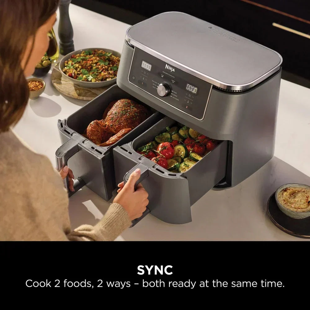 Ninja DZ400UK MAX Dual Zone Air Fryer 9.5L Gunmetal Grey