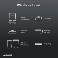 Nutribullet 900 Series 2775 Portable Blender 900W 0.9L Grey thumbnail 10