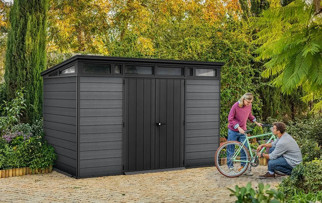Keter 11x 7 Cortina Heavy Duty Plastic Pent Shed – Dark Grey — image 7