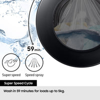 Samsung WW11DG6B25LBU1 Washing Machine 11kg 1400rpm Black thumbnail 6