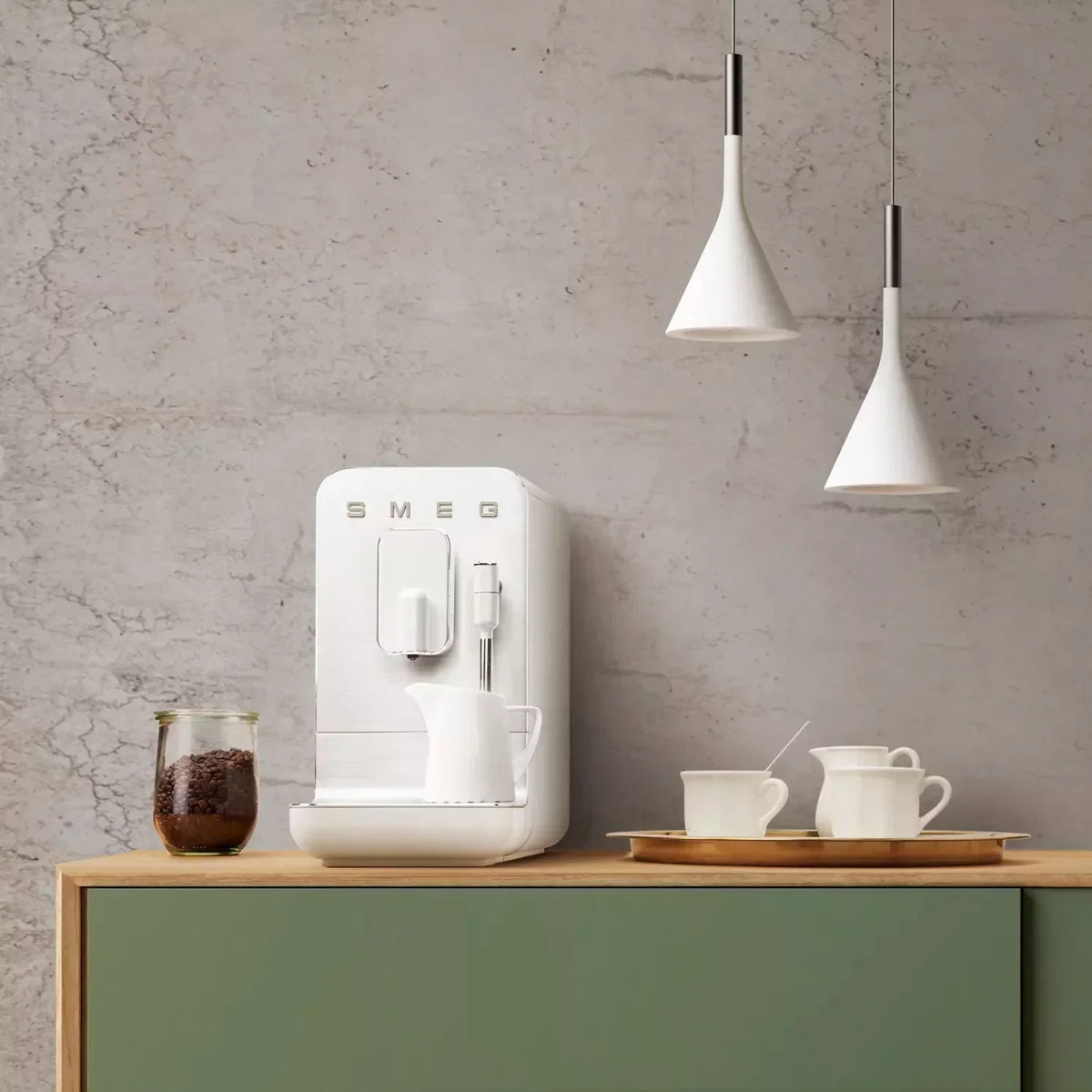 Smeg BCC12WHMUK Retro Bean to Cup Coffee Machine 1.3L 15 Bar Matt White — image 9
