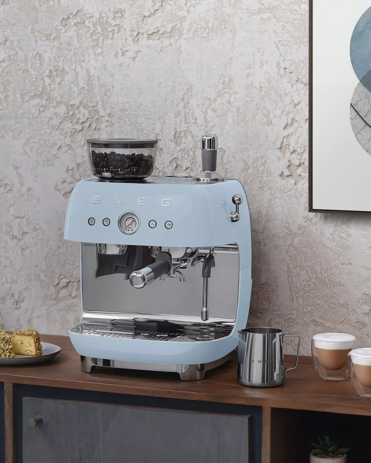Smeg EGF03PBUK 50s Retro Style Espresso Machine 2.4L 1650W Pastel Blue — image 7