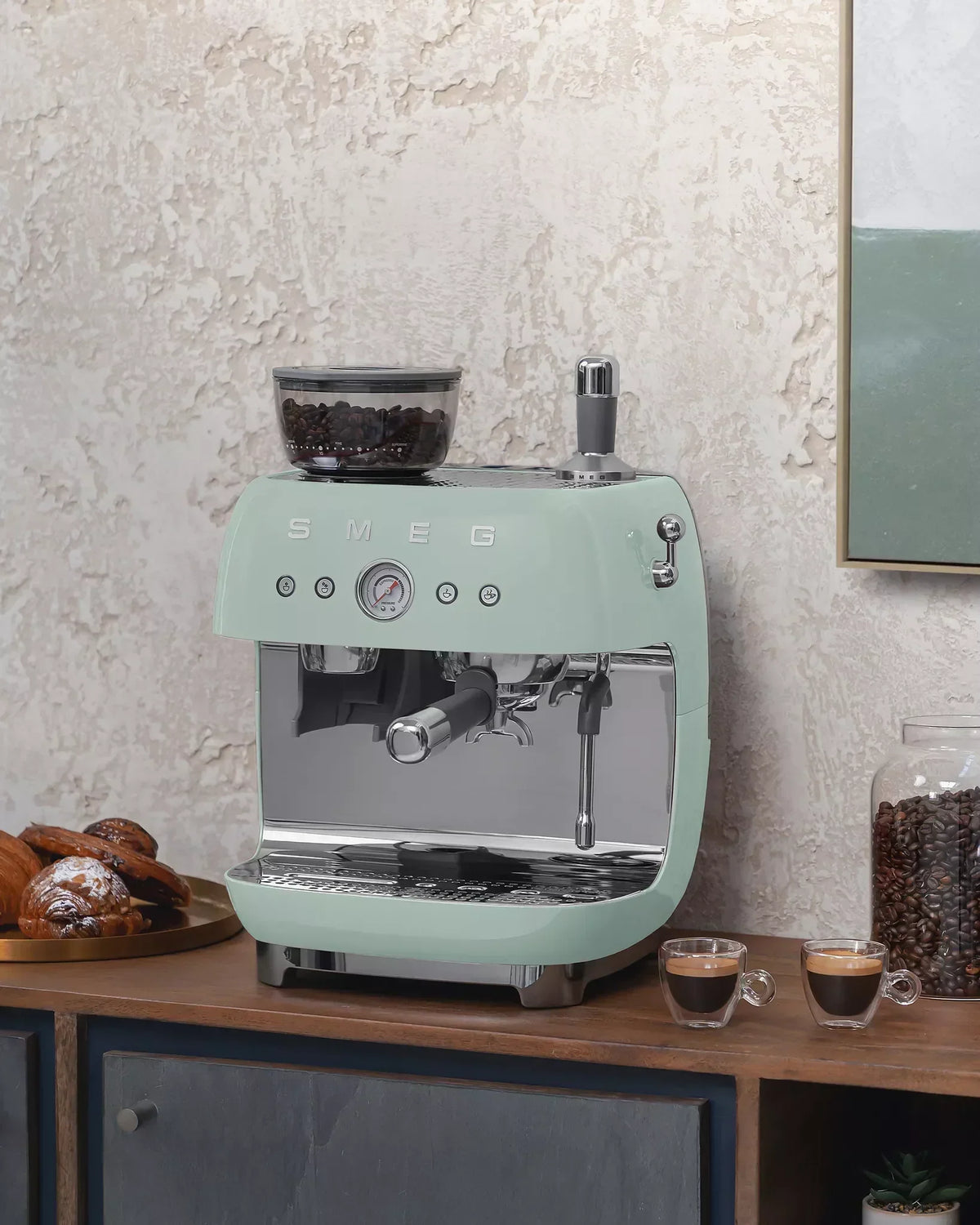 Smeg EGF03PGUK 50s Style Manual Espresso Machine Pastel Green — image 7