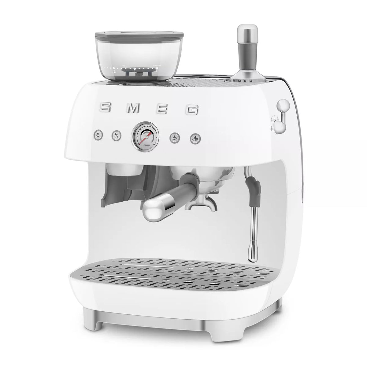 Smeg EGF03WHUK Retro Espresso Coffee Machine with Grinder White — image 2