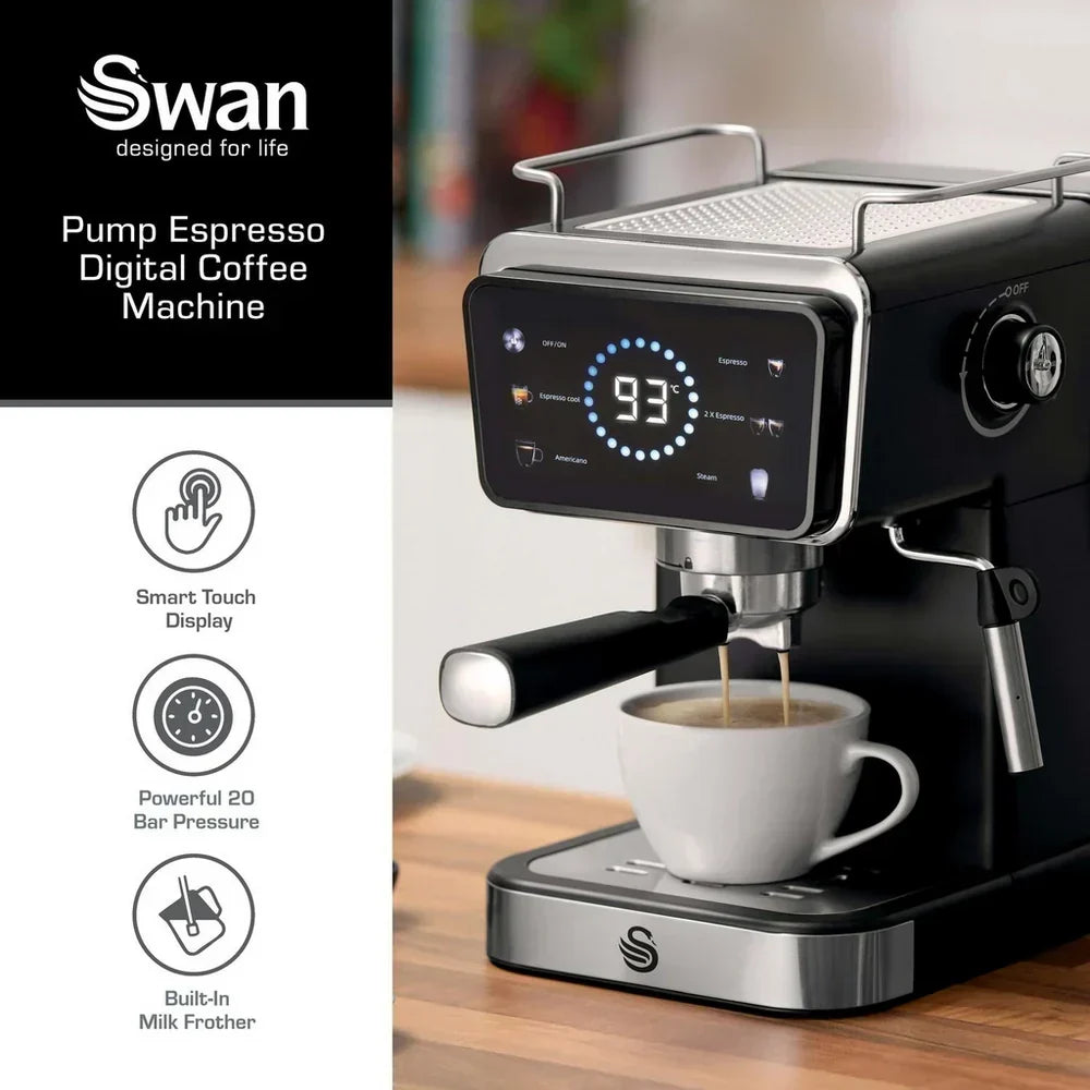 Swan SK22113BLK Digital Espresso Coffee Machine 1.5L Black
