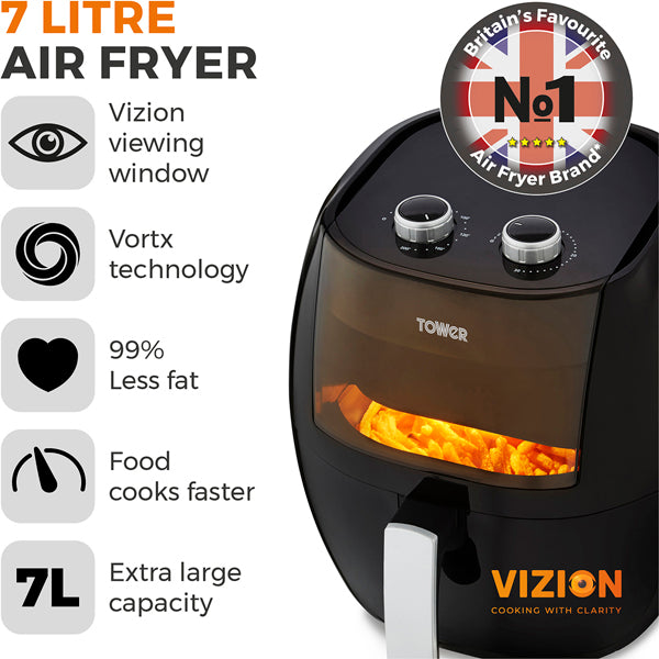 Tower Vortx Vizion T17071 Air Fryer 7L 1800W Black