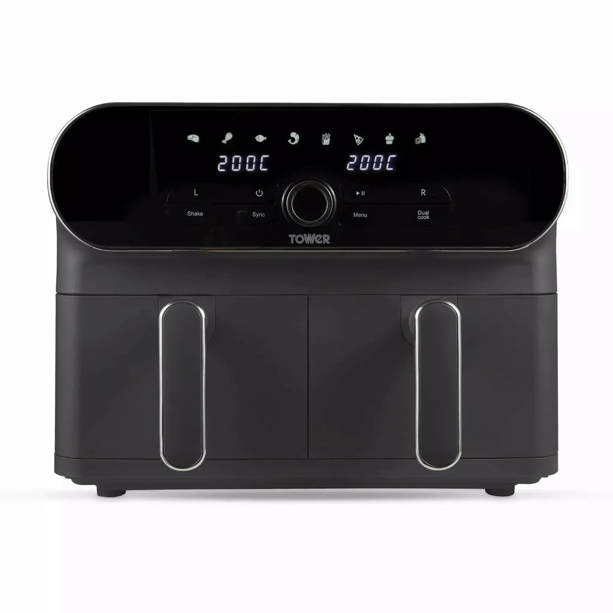 Tower T17138 Vortx Elite Dual Basket Air Fryer 10.4L Grey