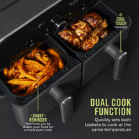 Tower T17138 Vortx Elite Dual Basket Air Fryer 10.4L Grey thumbnail 3