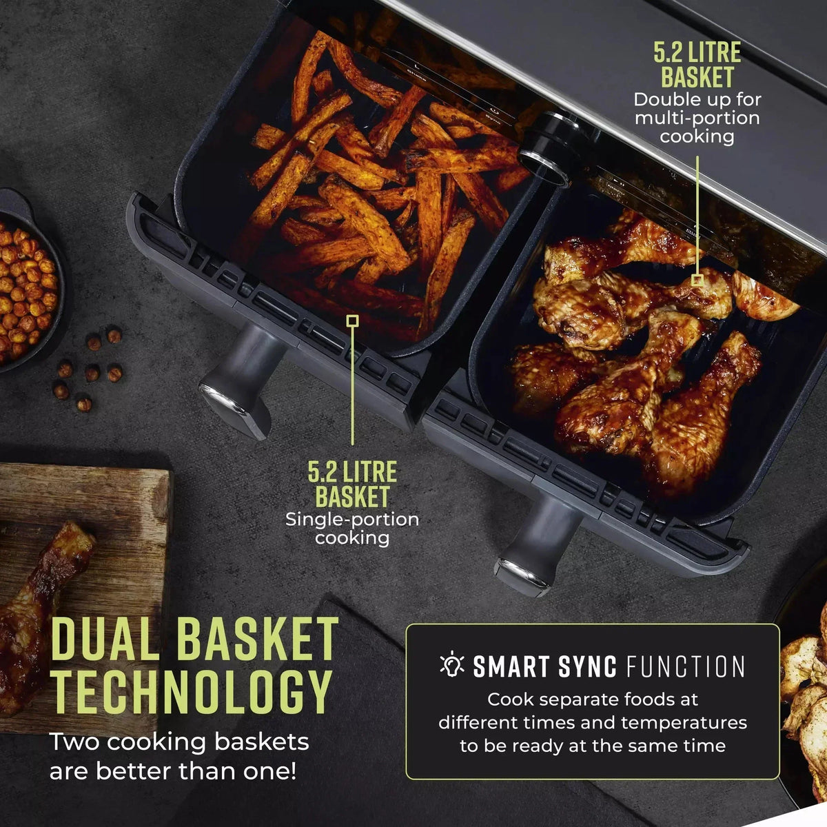 Tower T17138 Vortx Elite Dual Basket Air Fryer 10.4L Grey — image 8