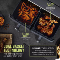 Tower T17138 Vortx Elite Dual Basket Air Fryer 10.4L Grey thumbnail 8