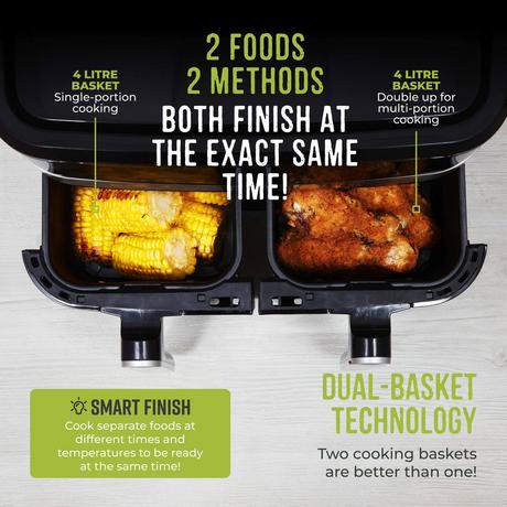 Tower Vortx Vizion T17151 Dual Basket Air Fryer 8L Black — image 3