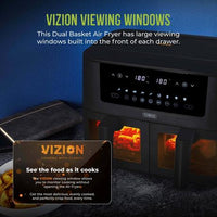 Tower Vortx Vizion T17151 Dual Basket Air Fryer 8L Black thumbnail 4