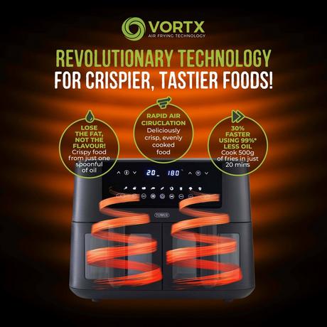Tower Vortx Vizion T17151 Dual Basket Air Fryer 8L Black — image 7