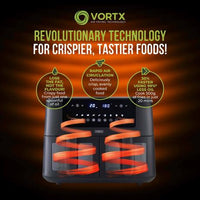 Tower Vortx Vizion T17151 Dual Basket Air Fryer 8L Black thumbnail 7