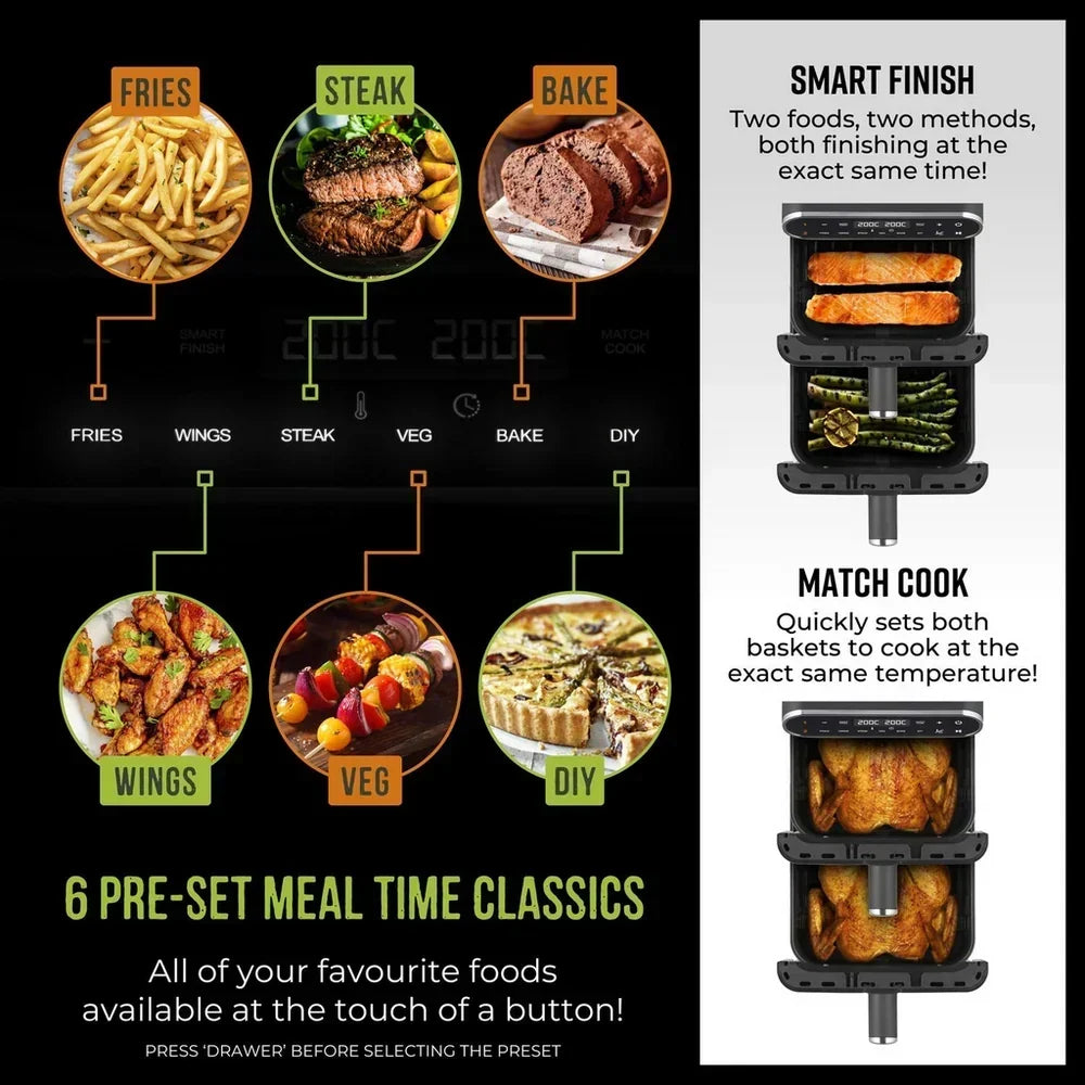 Tower T17190 Vortx Dual Layer Air Fryer 11L Black
