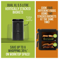 Tower T17190 Vortx Dual Layer Air Fryer 11L Black thumbnail 3