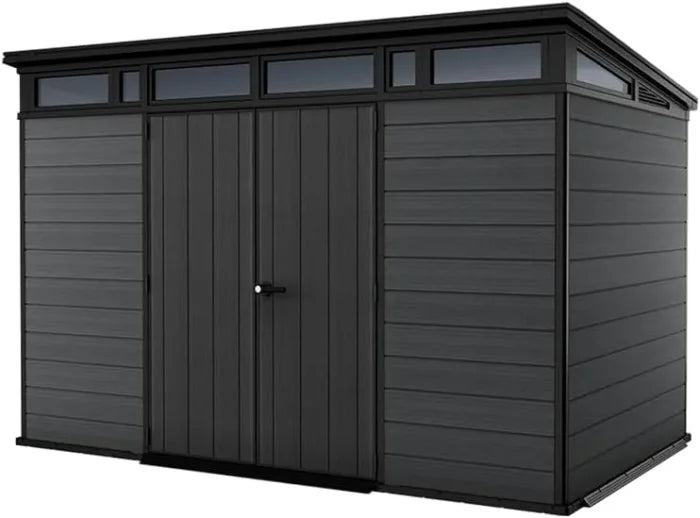 Keter 11x 7 Cortina Heavy Duty Plastic Pent Shed – Dark Grey